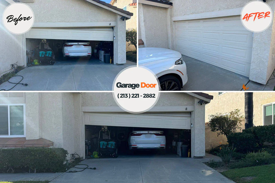 Before and after: garage door repair Carroll County